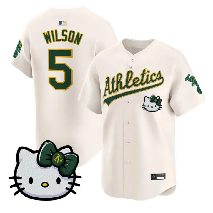 Jacob Wilson Jersey #5 Athletics Hello Kitty Vapor Premier Stitched by My Store