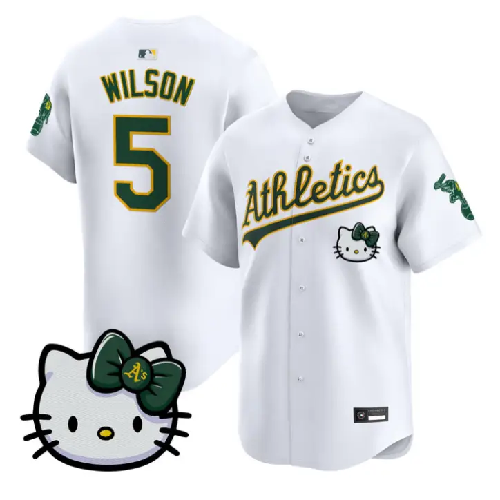 Jacob Wilson Jersey #5 Athletics Hello Kitty Vapor Premier Stitched by My Store