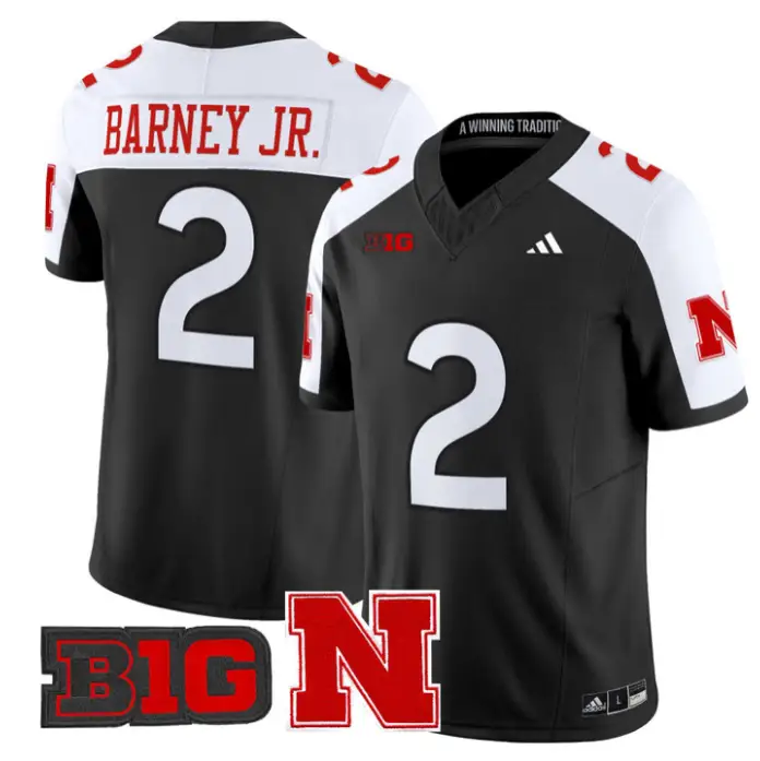 Jacory Barney Jr Jersey #2 Nebraska Cornhuskers 2026 Vapor Stitched by My Store NCAA Football Jerseys