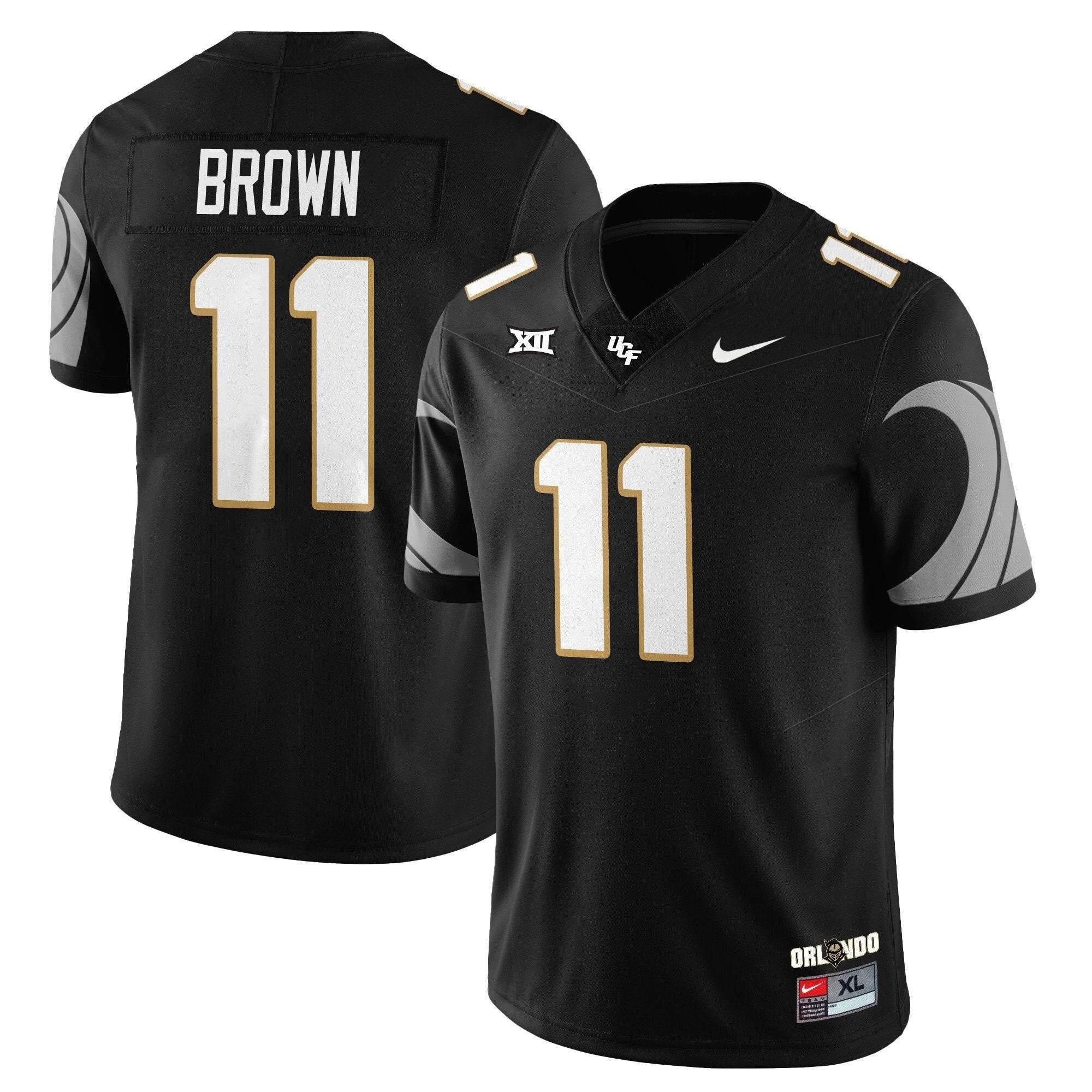 Jacurri Brown Jersey #11 UCF Football 2025 Core Uniforms Stitched Black by NCAA Football Jersey