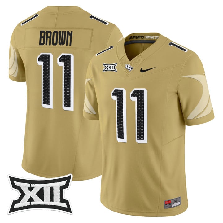 Jacurri Brown Jersey #11 UCF Knights 2025 Vapor Limited Football Stitched Gold by My Store NCAA Football Jerseys