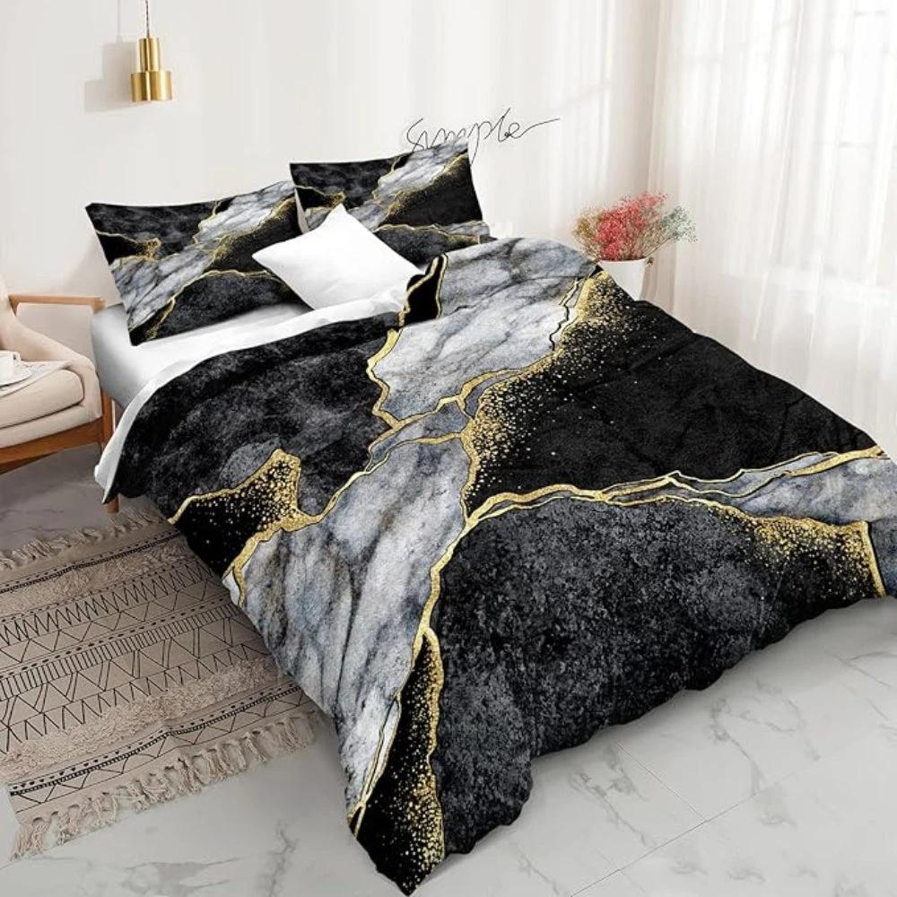 Jade Opulent Gold Accent Duvet Cover Set by Casa & Beyond