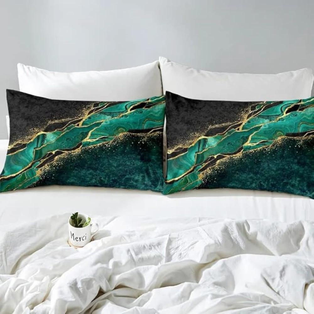 Jade Opulent Gold Accent Duvet Cover Set by Casa & Beyond