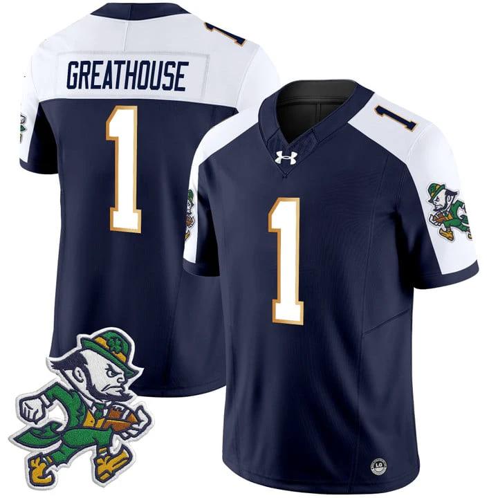 Jaden Greathouse Jersey #1 Notre Dame 2025 Gridiron Leprechaun Edition Alter by My Store NCAA Football Jerseys