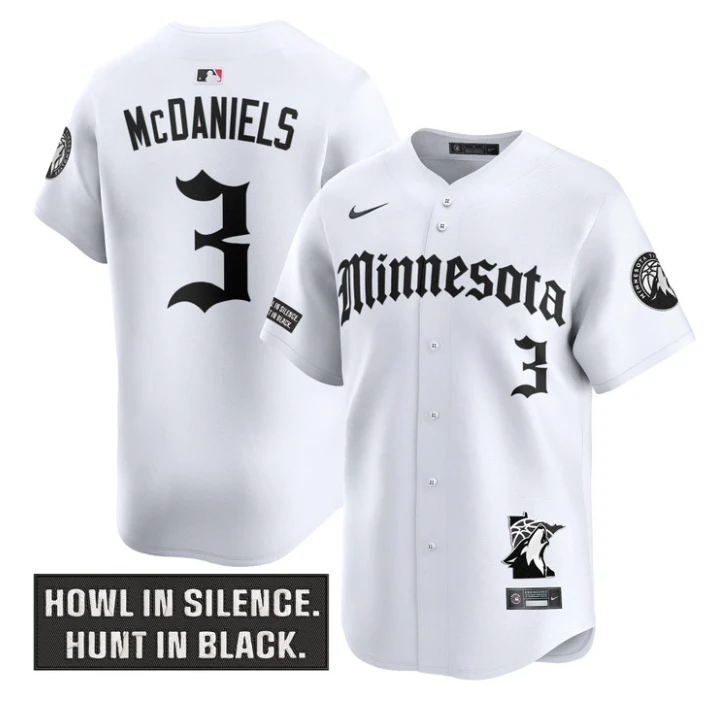 Jaden Mcdaniels Jersey #3 Minnesota Timberwolves Gothic North Howl Edition White by My Store