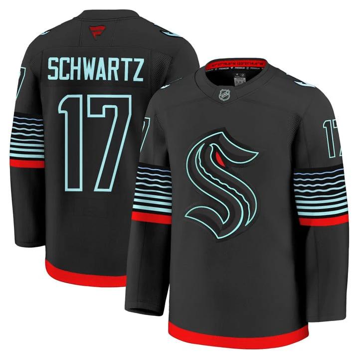 Jaden Schwartz Jersey #17 Seattle Kraken 2025 - 26 Premium Non-Glow All Stitched by Hockey David