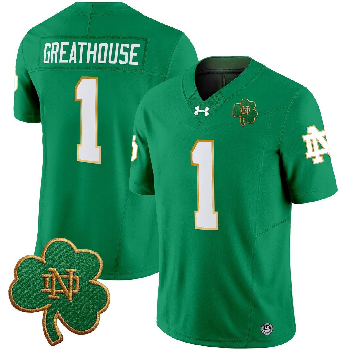 Jaden Greathouse Jersey #1 Notre Dame 2025 Vapor Limited V3 Stitched by My Store NCAA Football Jerseys