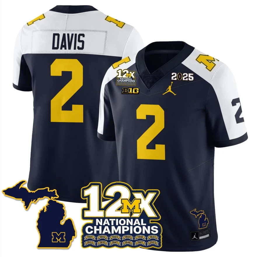 Jadyn Davis Jersey #2 Michigan Wolverines 12x-Time National Champions by My Store NCAA Football Jerseys
