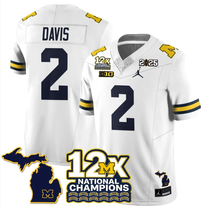 Jadyn Davis Jersey #2 Michigan Wolverines 12x-Time National Champions by My Store NCAA Football Jerseys