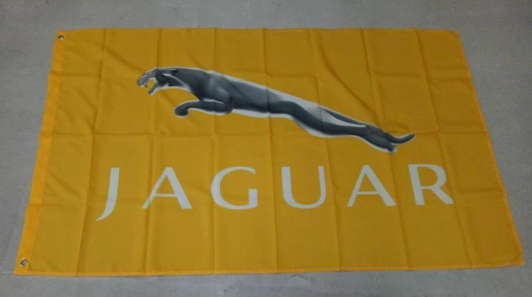 Jaguar Racing Flag Yellow 3X5 Ft Polyester Banner USA 90x150cm by flagsjustdoit