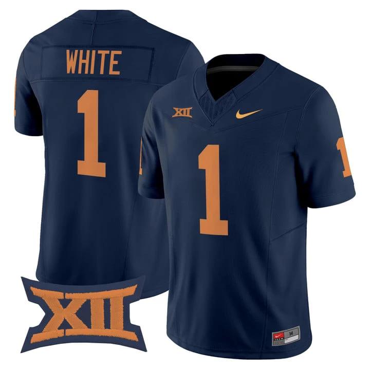 Jahiem White Jersey #1 West Virginia Mountaineers 1965 Throwback Stitched by My Store NCAA Football Jerseys