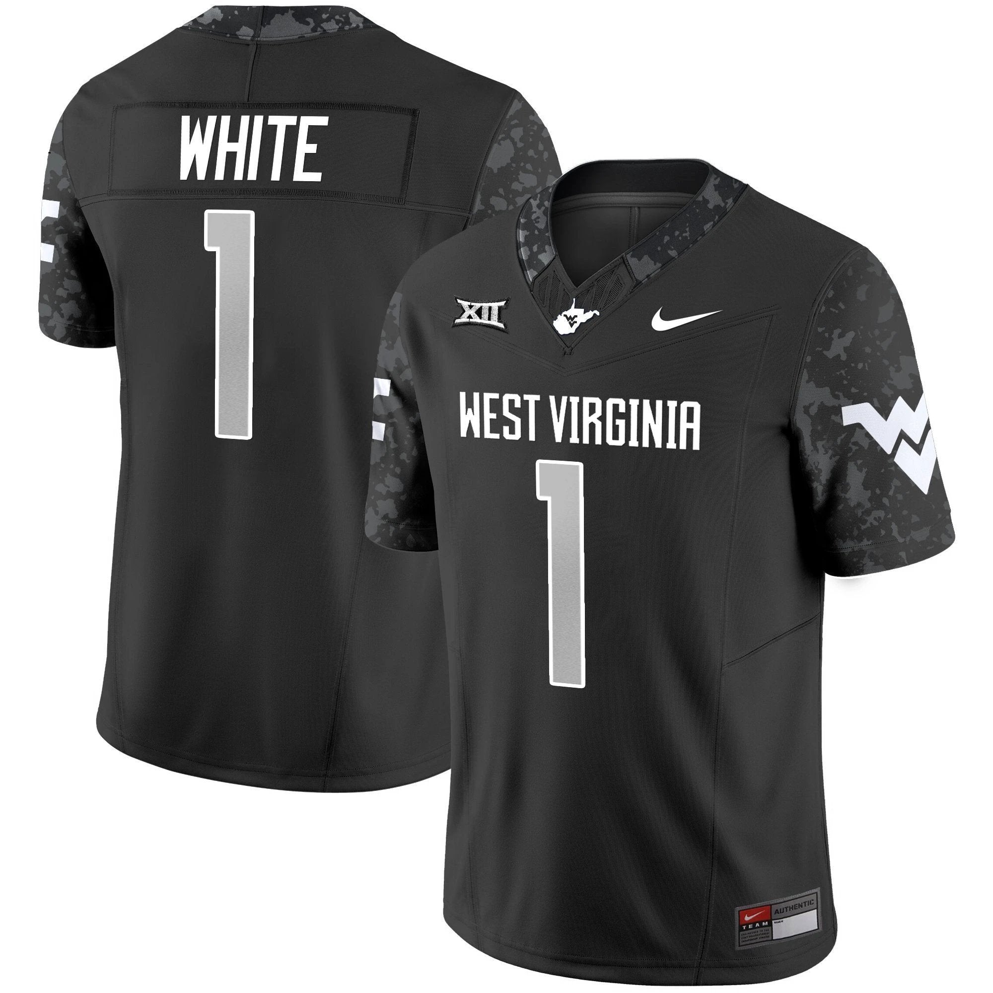 Jahiem White Jersey #1 West Virginia Mountaineers 2025 Stitched by My Store NCAA Football Jerseys