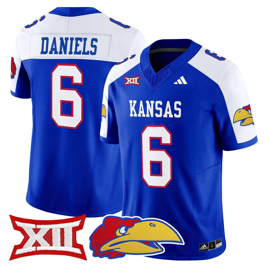 Jalon Daniels Jersey #6 Kansas Jayhawks 2025 Vapor Limited Stitched Royal Alter by My Store NCAA Football Jerseys
