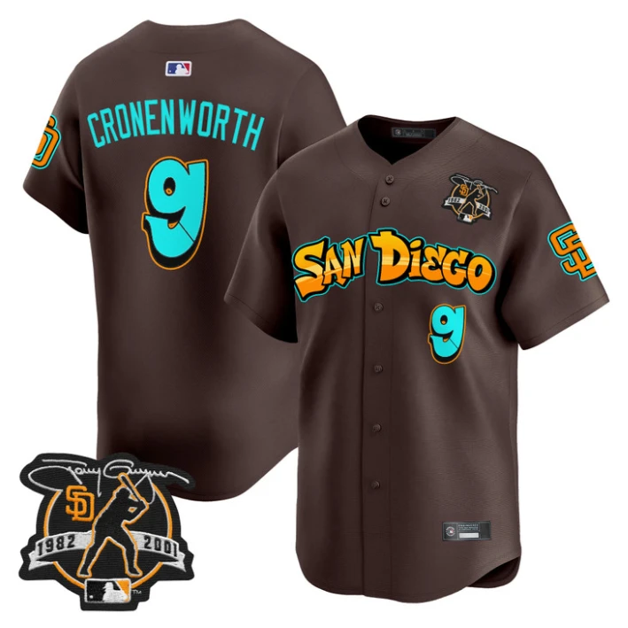 Jake Cronenworth Jersey #9 San Diego Padres Graffiti Barrio Edition Brown by My Store