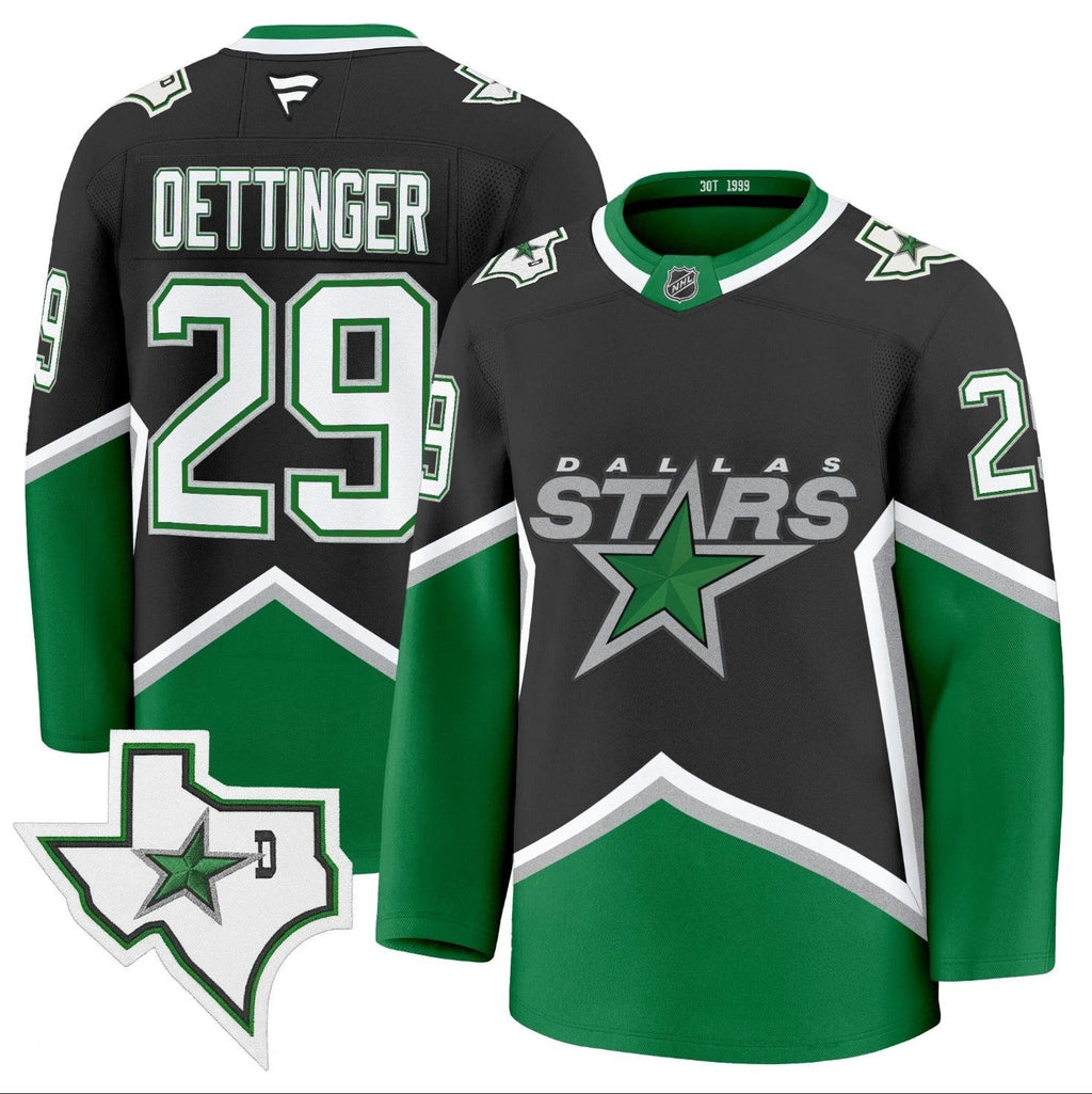 Jake Oettinger Jersey #29 Dallas Stars '99 Throwback Premium All Stitched by Hockey David