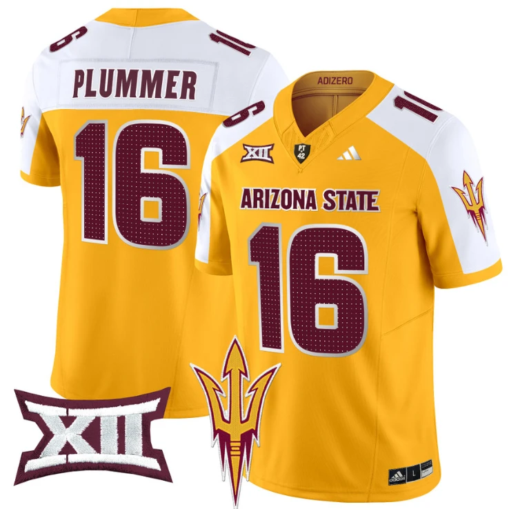 Jake Plummer Jersey #16 Arizona State Sun Devils 2024 Vapor Limited Gold Alternate by My Store