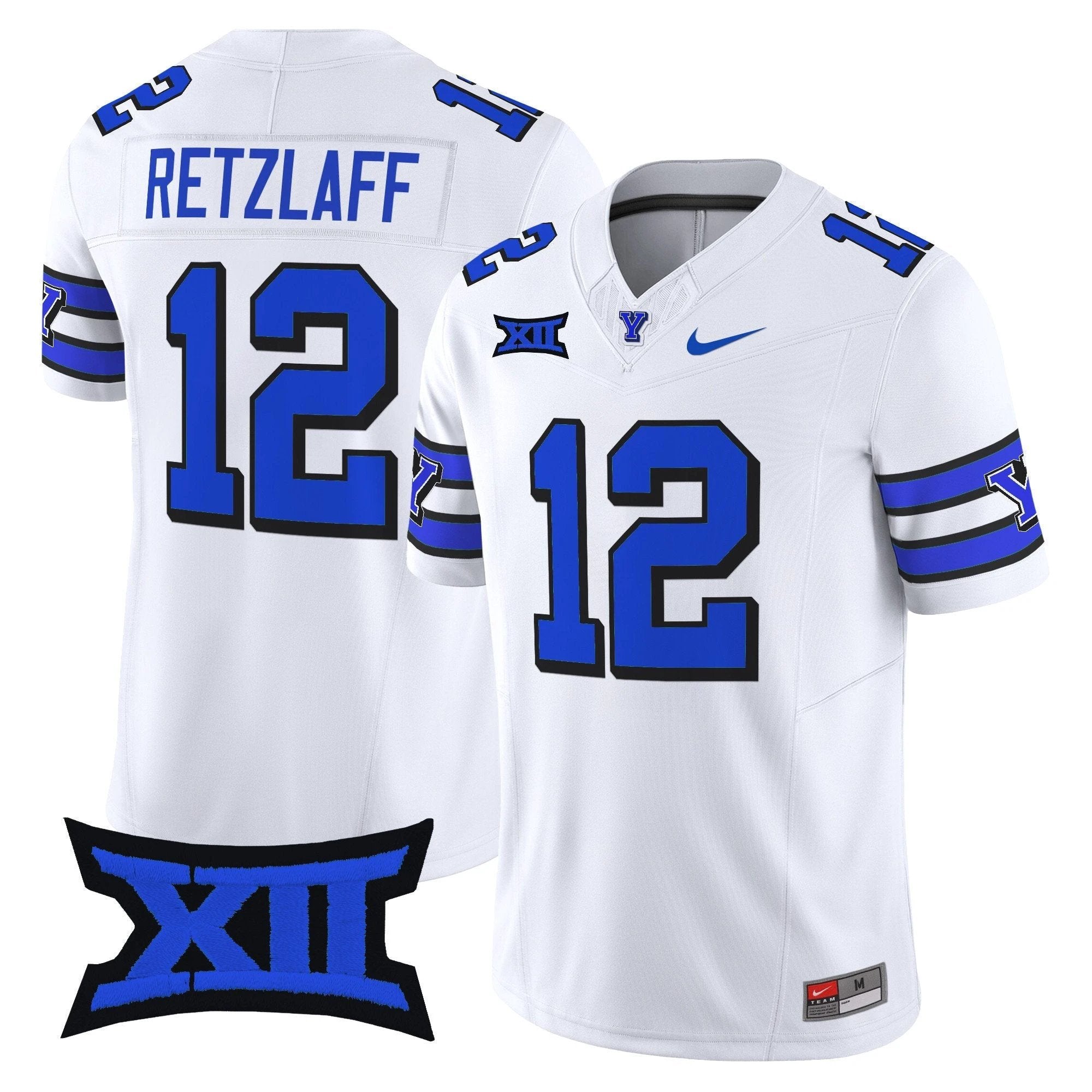 Jake Retzlaff Jersey #12 BYU Cougars 2025 Vapor Limited Stitched 1996 Throwback by NCAA Football Jersey