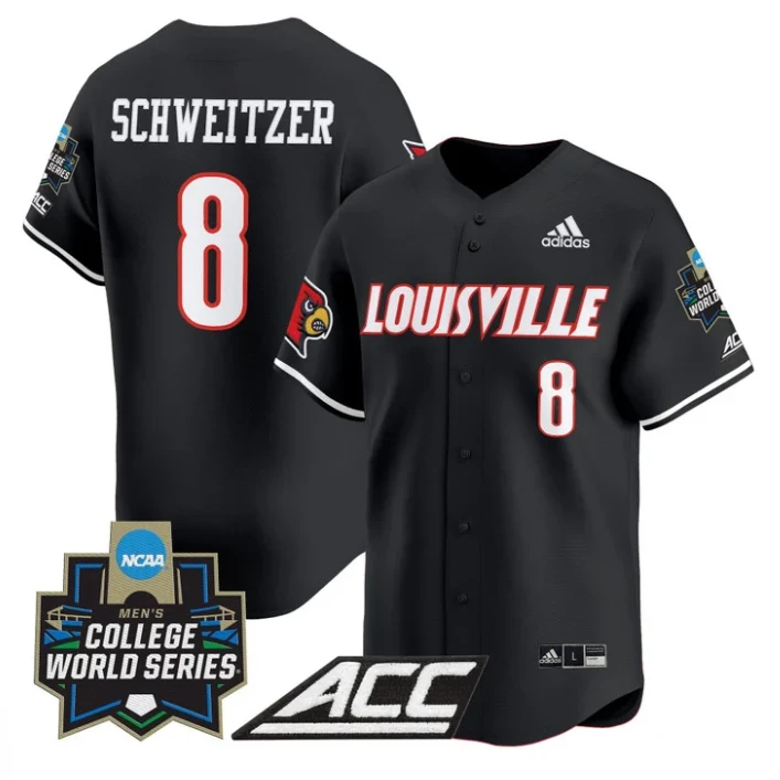 Jake Schweitzer Jersey #8 Louisville Cardinals 2025 World Series Black by My Store