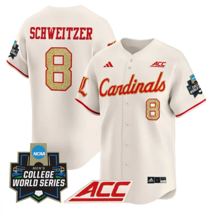 Jake Schweitzer Jersey #8 Louisville Cardinals 2025 World Series Cream by My Store