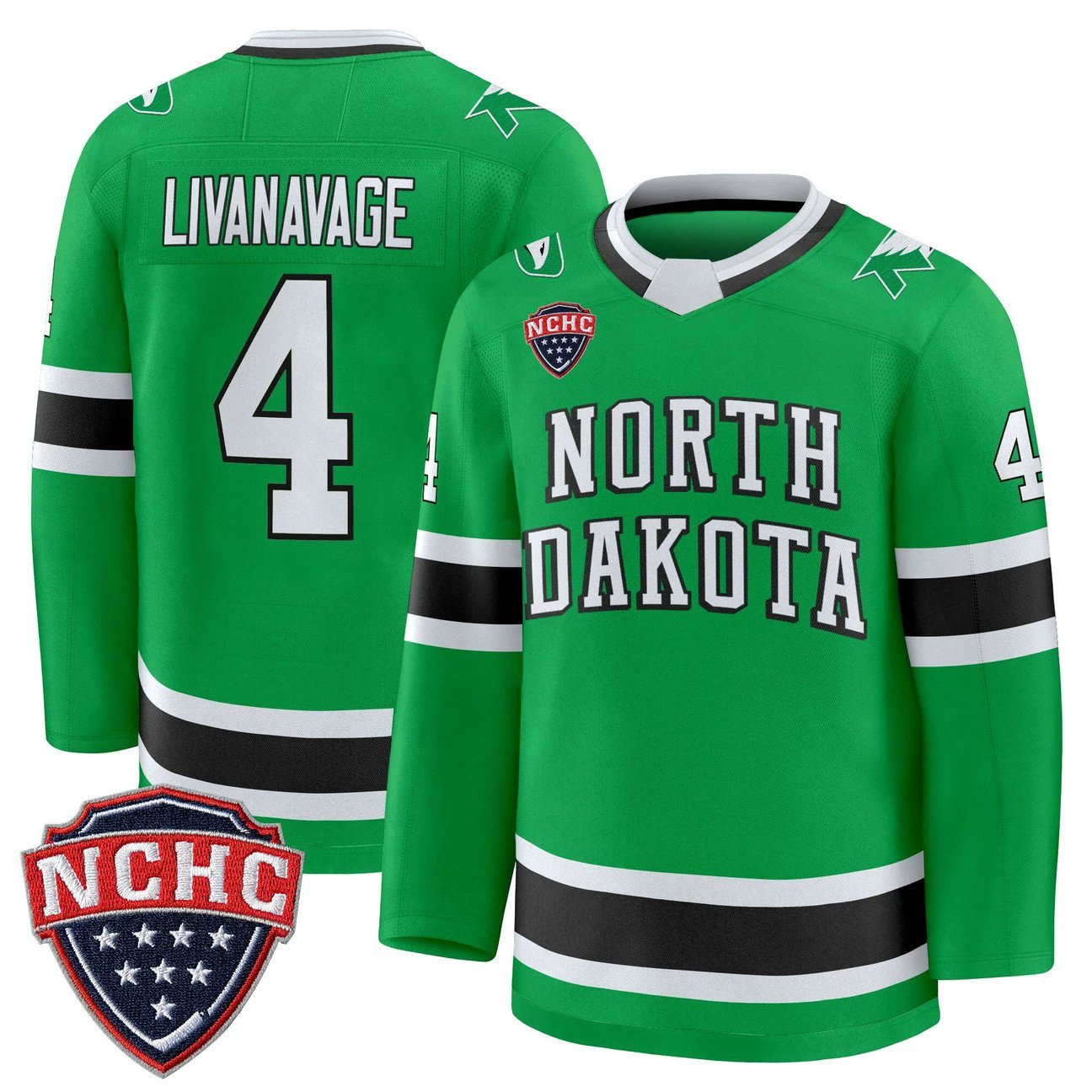 Jake Livanavage Jersey #4 North Dakota Fighting Hawks 2025-26 Stitched by Hockey David