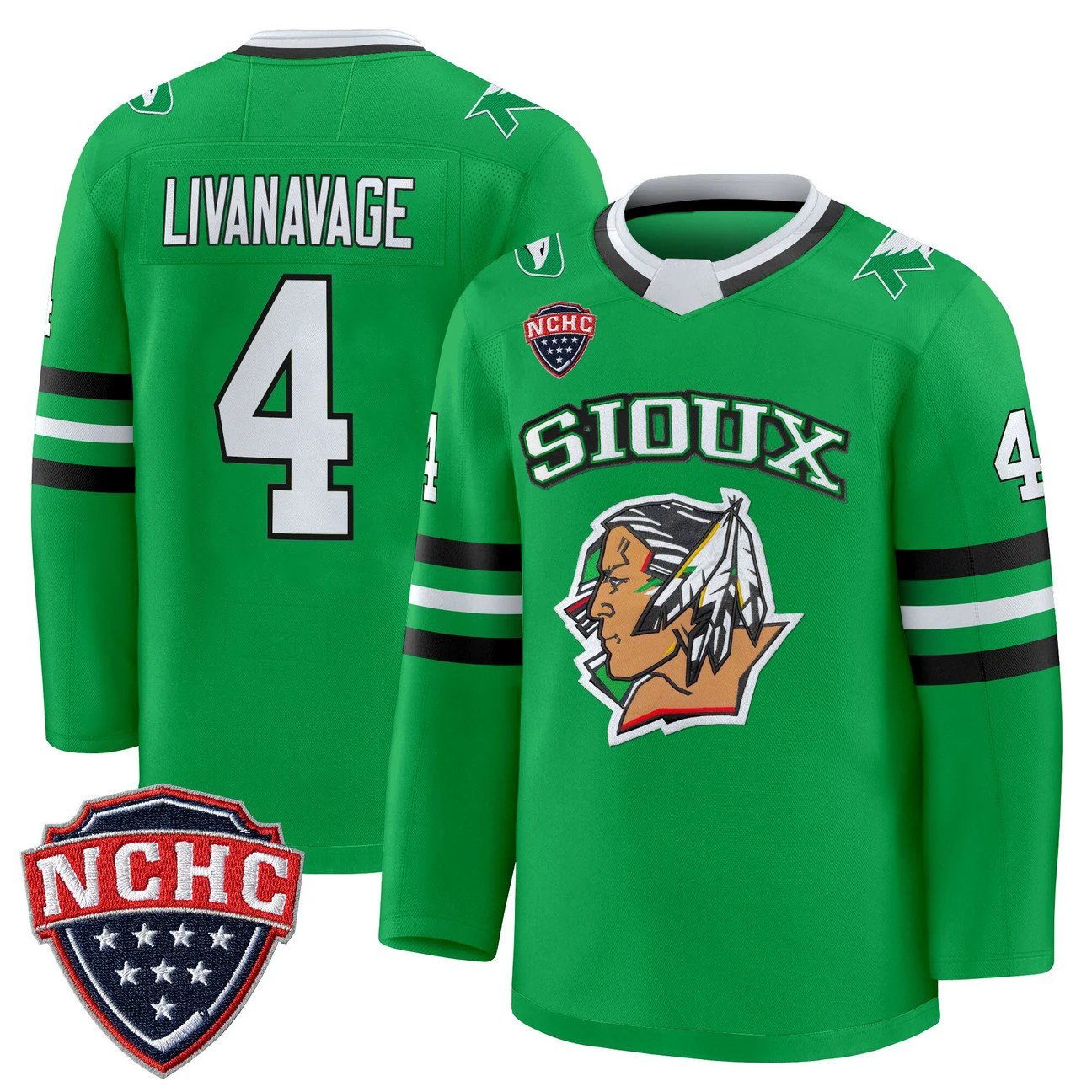 Jake Livanavage Jersey #4 North Dakota Fighting Hawks 2025-26 Stitched by Hockey David