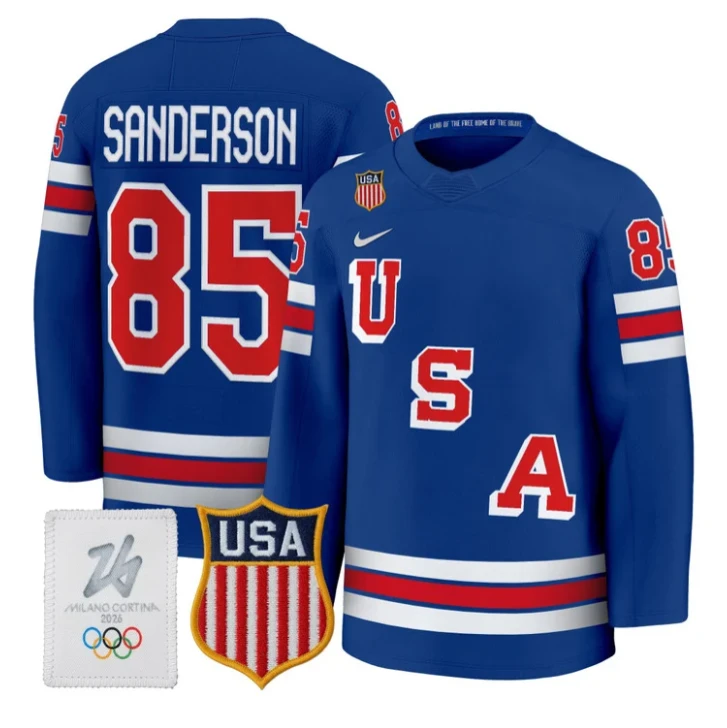 Jake Sanderson Jersey #85 USA Olympic 2026 Premium Hockey All Stitched by Hockey David