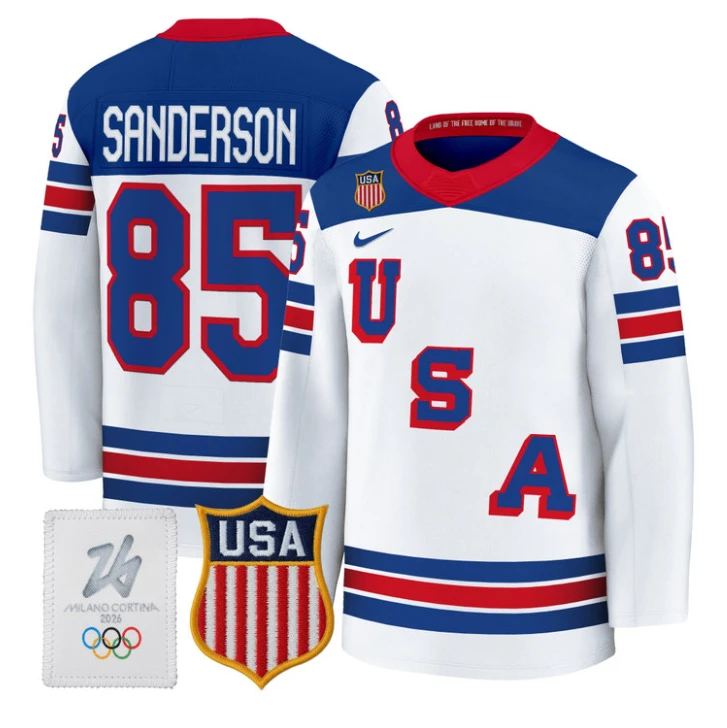 Jake Sanderson Jersey #85 USA Olympic 2026 Premium Hockey All Stitched by Hockey David