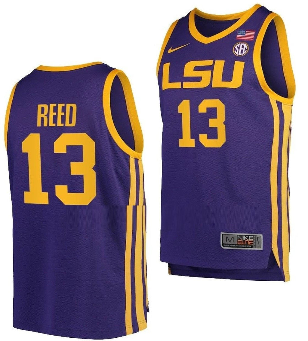 Jalen Reed Jersey LSU Tigers College Basketball Purple #13 by My store basketball
