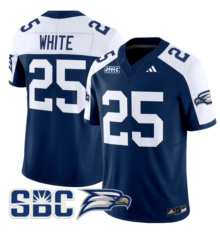 Jalen White Jersey #25 Georgia Southern Eagles 2024 Stitched Blue Alternate by NCAA Football Jersey