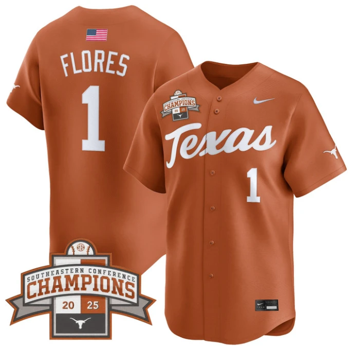 Jalin Flores Jersey #1 Texas Longhorns 2025 Southeastern Champions Vapor Stitched Texas Orange by My Store