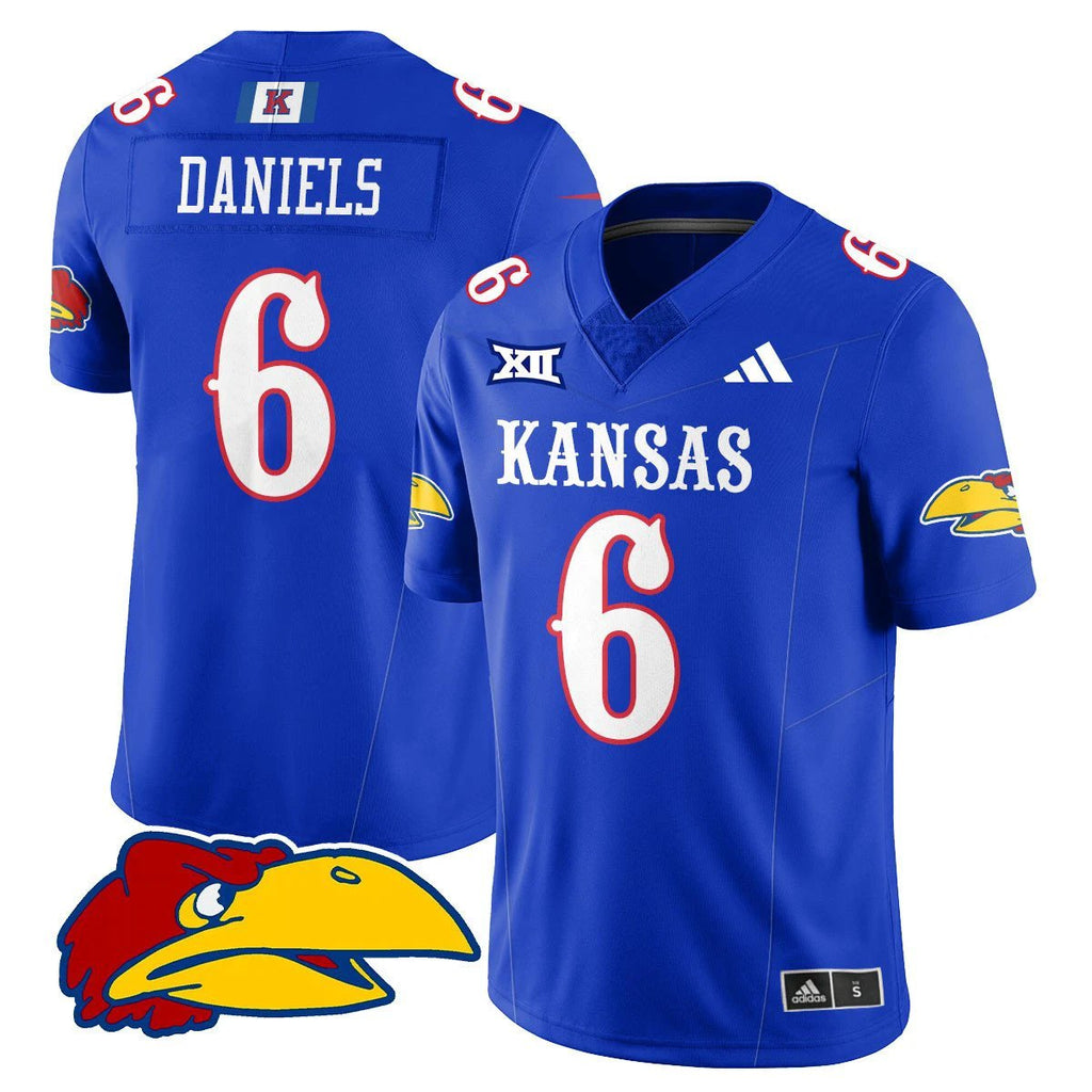 Jalon Daniels Jersey #6 Kansas Jayhawks Football 2025 Limited Stitched Royal by My Store NCAA Football Jerseys