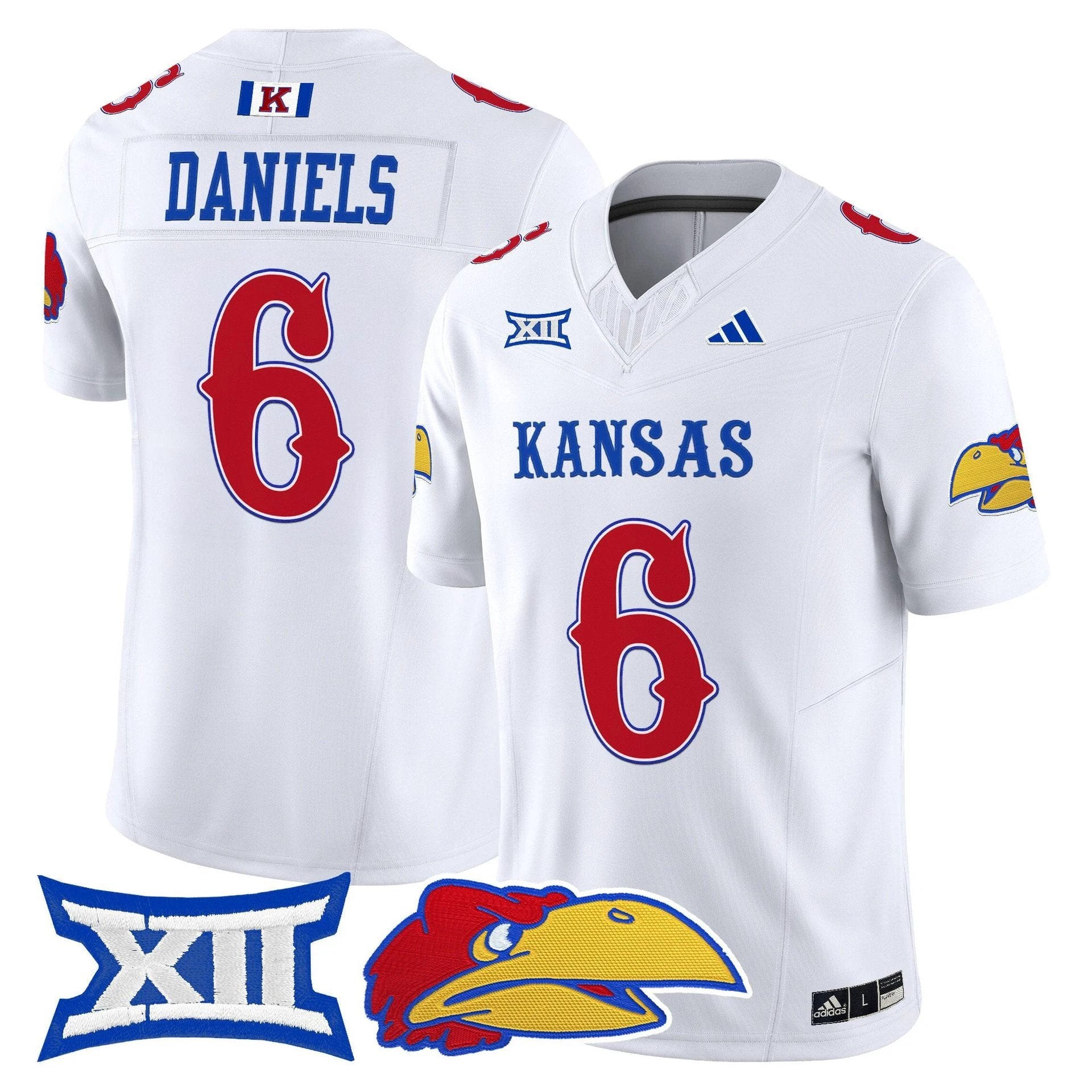 Jalon Daniels Jersey #6 Kansas Jayhawks 2025 Vapor Limited Stitched by My Store NCAA Football Jerseys