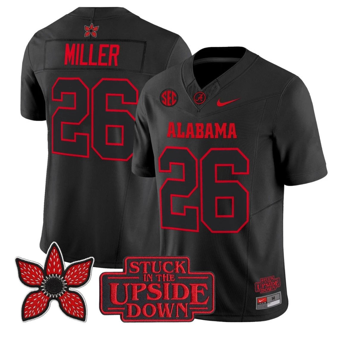 Jam Miller Jersey #26 Alabama Crimson Tide Stranger Things Edition Stitched by NCAA Football Jersey