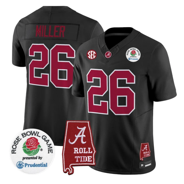 Jam Miller Jersey #26 Alabama Crimson Tide 2026 Rose Bowl Stitched by My Store NCAA Football Jerseys
