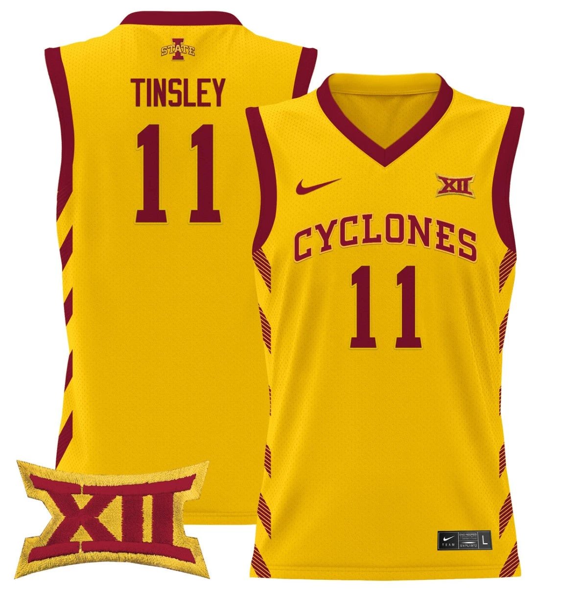Jamaal Tinsley Jersey #11 Iowa State 2024 Lightweight Basketball Gold by My store basketball