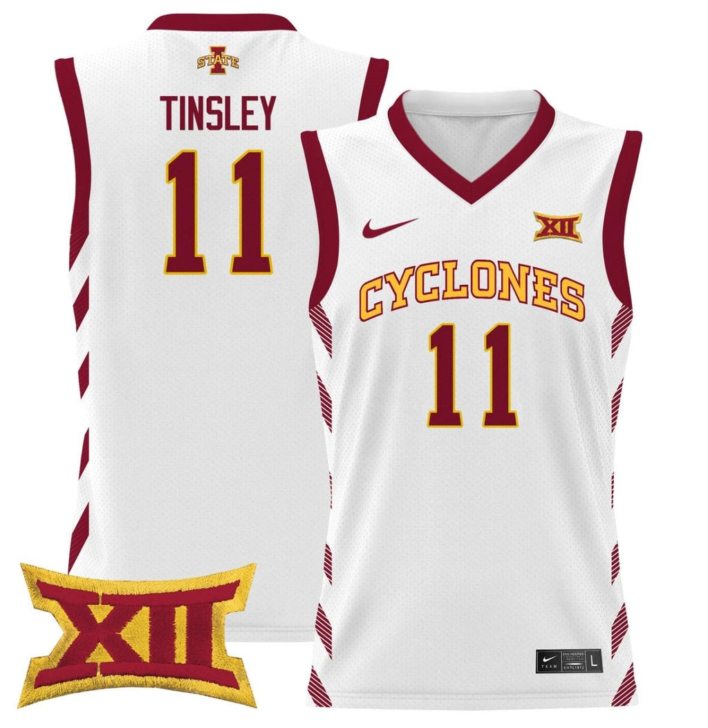 Jamaal Tinsley Jersey #11 Iowa State 2024 Lightweight Basketball White by My store basketball
