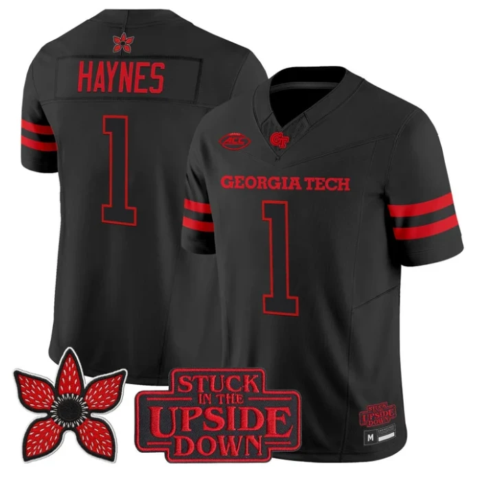 Jamal Haynes Jersey #1 Georgia Tech Yellow Jackets Stranger Things Stitched by NCAA Football Jersey