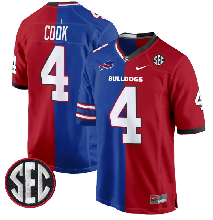 James Cook Jersey #4 Georgia Bulldogs Split Football Game All Stitched by My Store