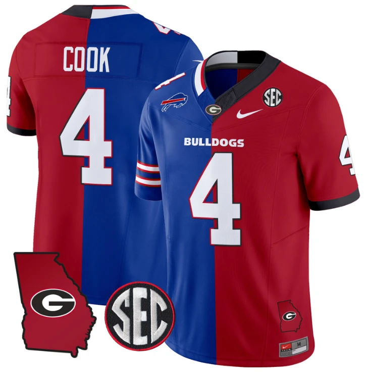 James Cook Jersey #4 Georgia Bulldogs Split Vapor Football Stitched by NCAA Football Jersey