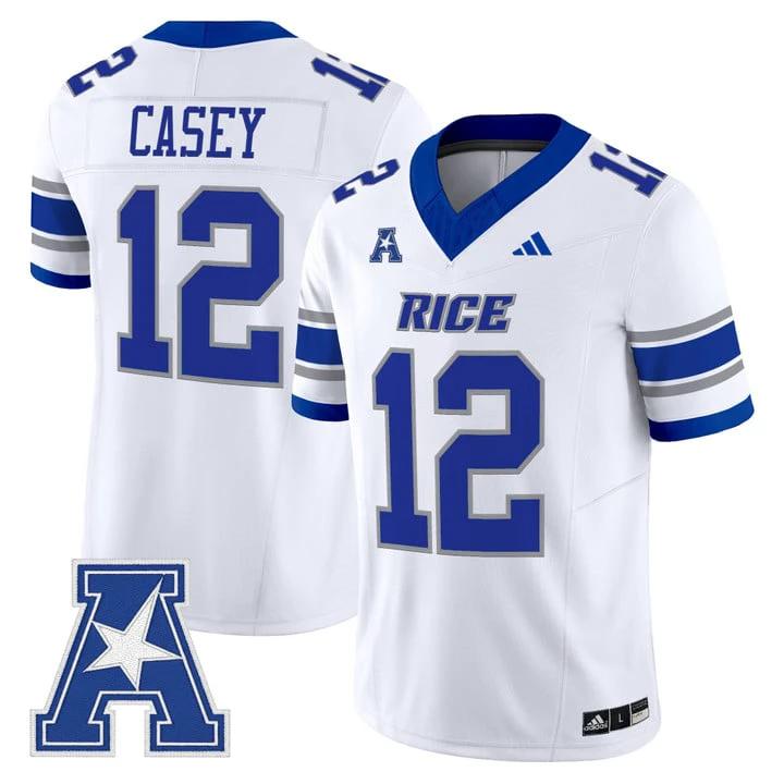James Casey Jersey #12 Rice Owls 2025 Vapor Limited Stitched by My Store NCAA Football Jerseys