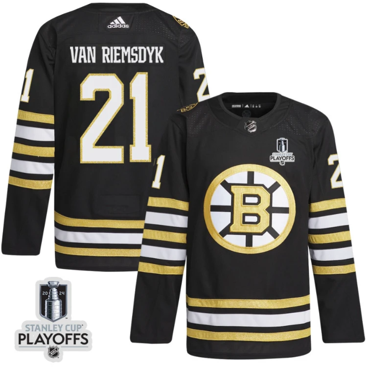 James van Riemsdyk 21 Boston Bruins 2024 NHL Playoffs Patch Home Jersey - Men, Black by Hockey David