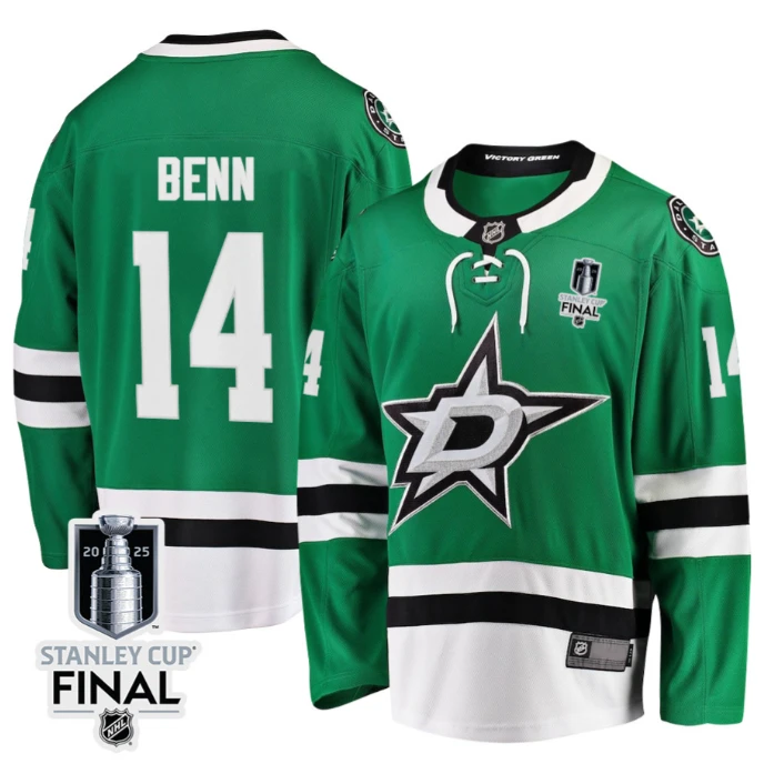 Jamie Benn 14 Dallas Stars 2025 STANLEY CUP Final Patch Home Men Jersey Black by Hockey David