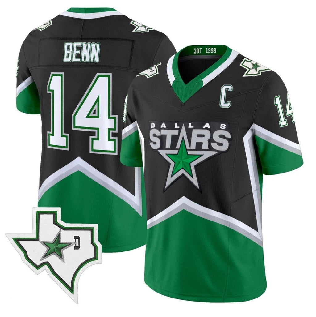 Jamie Benn Jersey #14 Dallas Stars 99 Throwback Vapor Football Style Stitched by My Store NCAA Football Jerseys