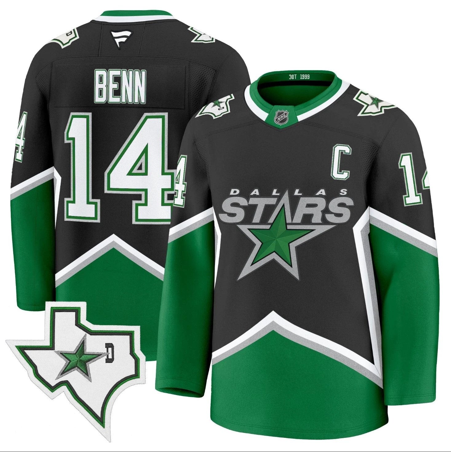 Jamie Benn Jersey #14 Dallas Stars '99 Throwback Premium All Stitched by Hockey David