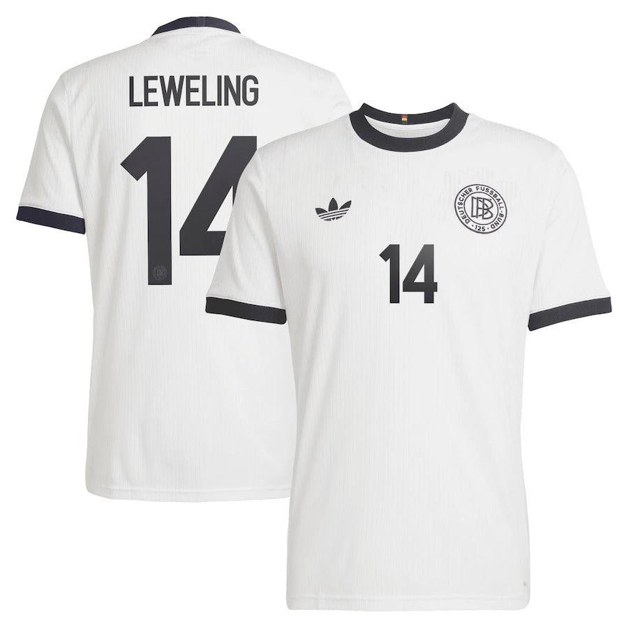 Jamie Leweling 14 Germany National Team 125th Anniversary Men Jersey – White by Soccer Jersey