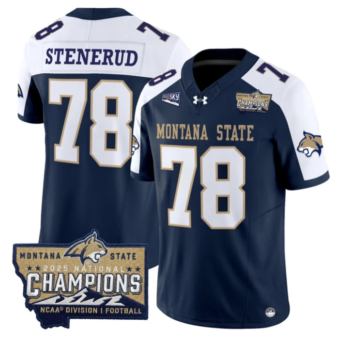 Jan Stenerud Jersey #78 Montana State Bobcats 2025 National Champions Gold by My Store NCAA Football Jerseys