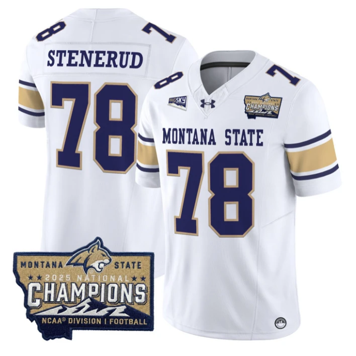 Jan Stenerud Jersey #78 Montana State Bobcats 2025 National Champions Gold by My Store NCAA Football Jerseys