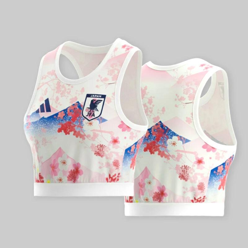 Japan 202526 Cherry Blossom Crop Jersey Artistic Fanwear Women’s Soccer Top – Light Pink by Soccer Jersey