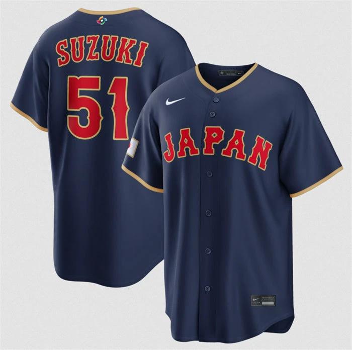 Japan Baseball #51 Seiya Suzuki Jersey Navy 2026 World Baseball Classic Road Stadium Stitched by My Store