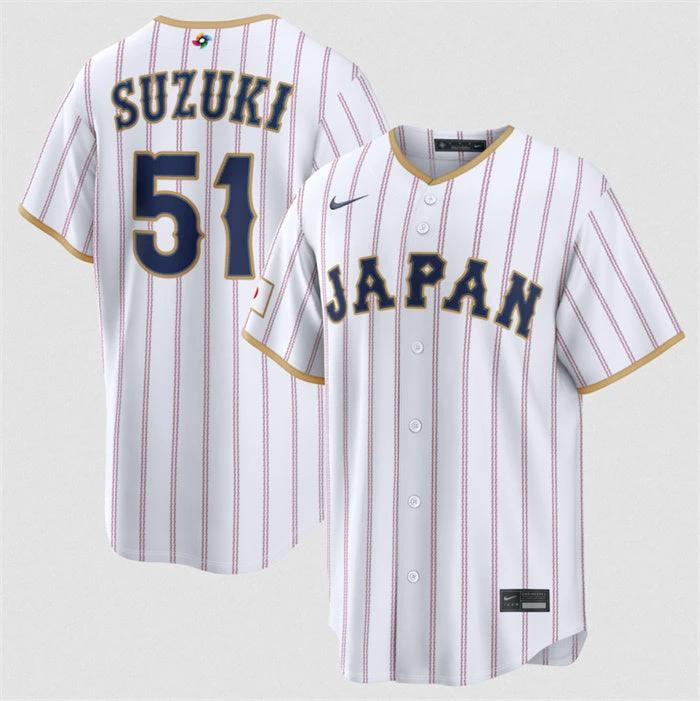 Japan Baseball #51 Seiya Suzuki Jersey White 2026 World Baseball Classic Home Stadium Stitched by My Store